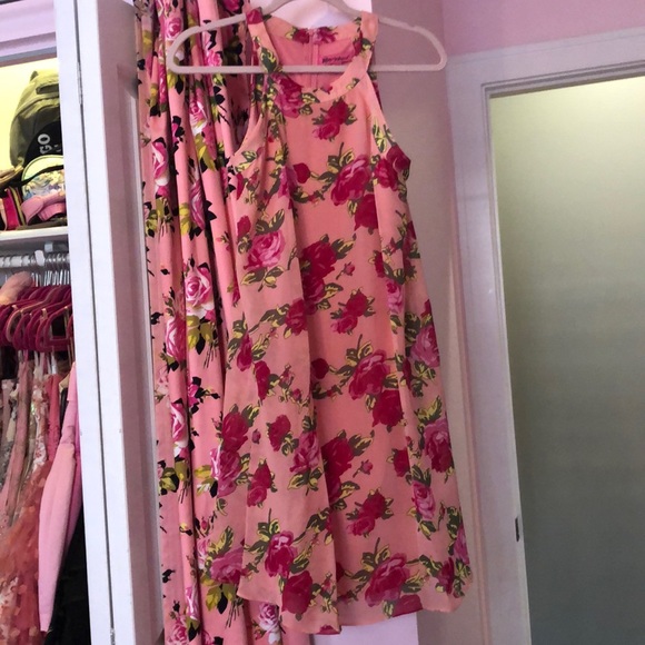 Betsey Johnson Pink Flower Rose Print Dress - Picture 8 of 8
